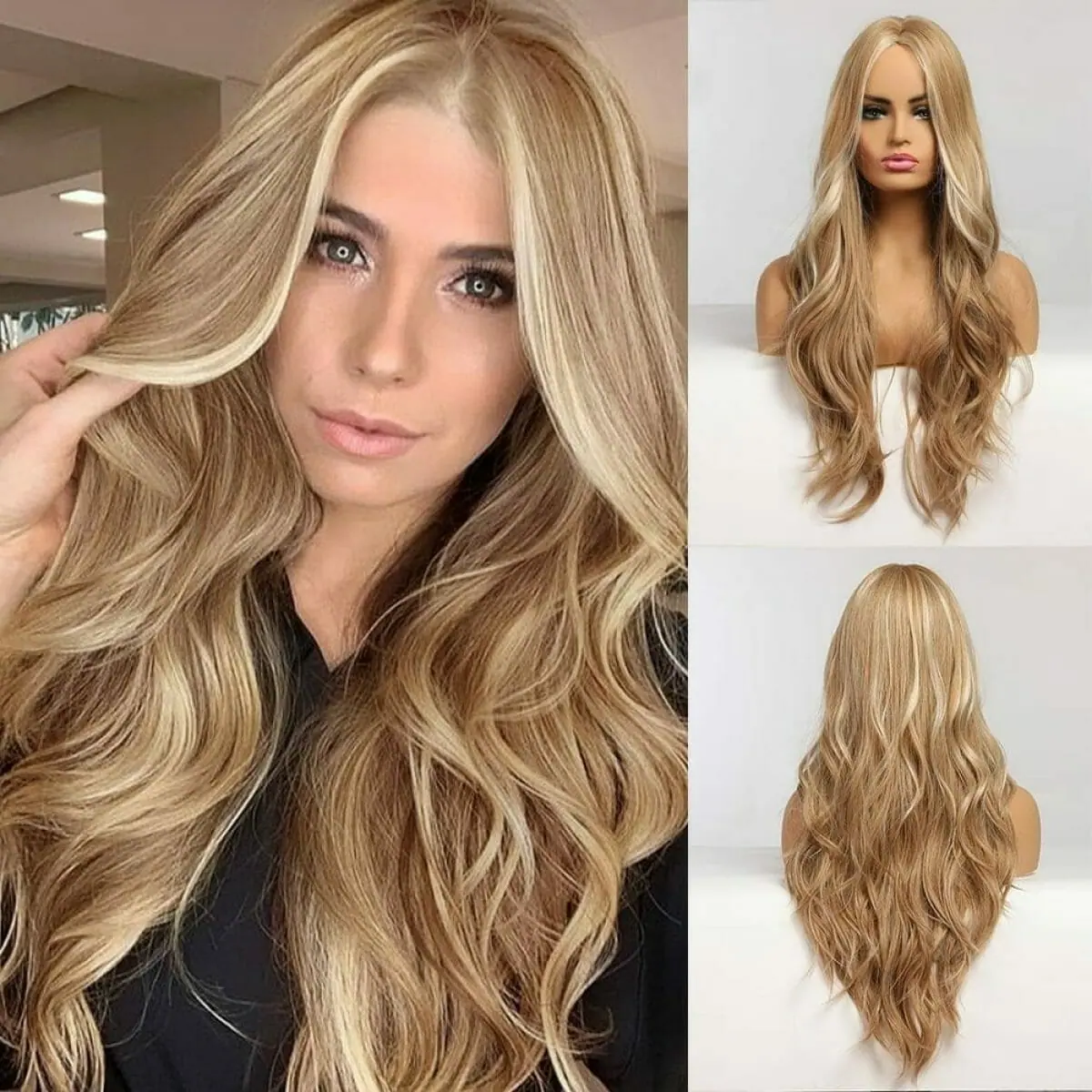 Front Lace Wig Fashion Cabelo Sintético Loiro Luz 65cm - Nacional