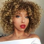 Front Lace Wig Fashion Cabelo Sintético Afro Cacheado 4 Cores de 35cm