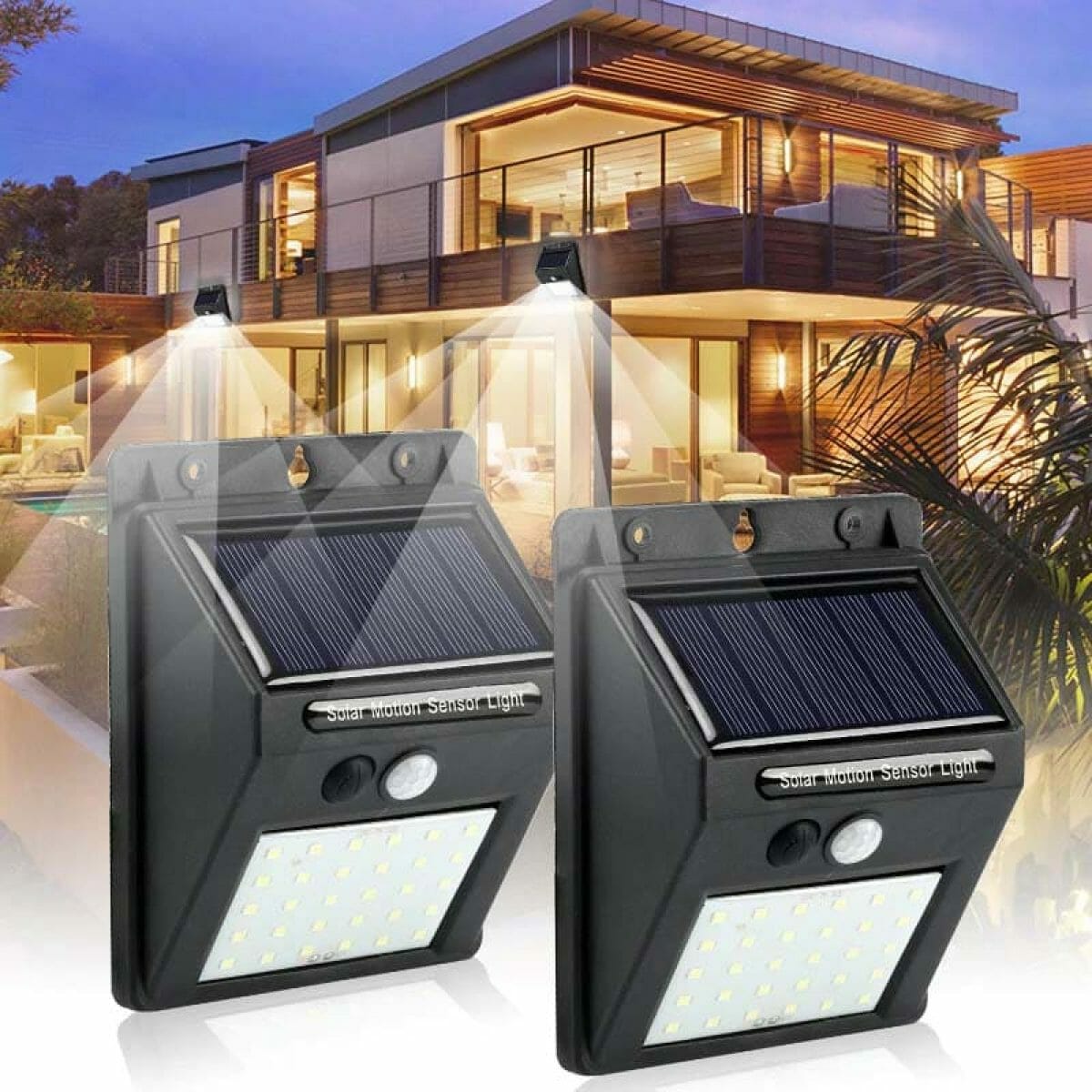 Luz de Segurança com Sensor de Movimento e Painel Solar - Sem Necessidade de Cabos e Fácil Instalação 4 Peças