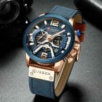 Relógio Curren Luxury Quartzo Masculino de Couro