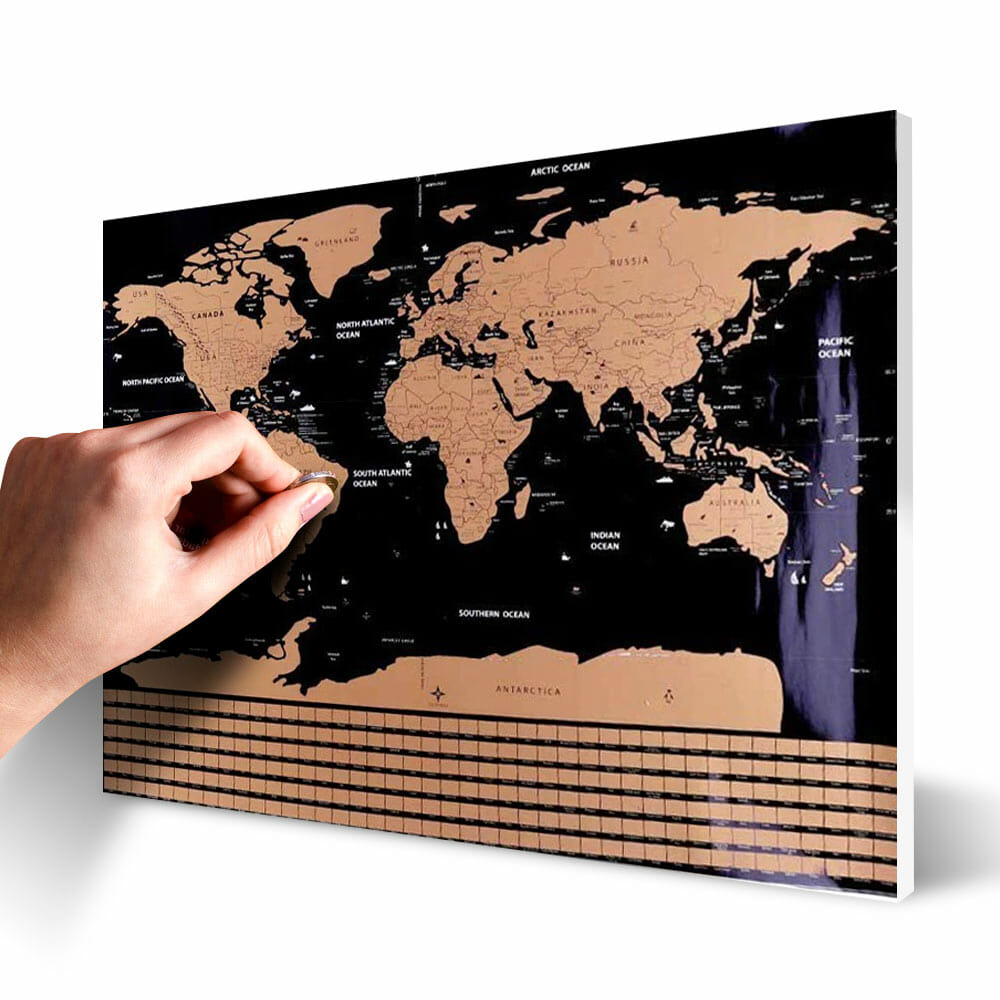 mapa de raspar pôster raspadinha do mundo 82x60cm